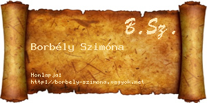 Borbély Szimóna névjegykártya